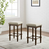  Aldrich 2Pc Counter Stool Set - 2 Stools In Oatmeal, 15'' W x 15'' D x 26'' H