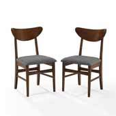  Landon 2-Piece Wood Dining Chairs W/Upholstered Seat In Mahogany, 19-3/4'' W x 19-3/4'' D x 33-1/4'' H