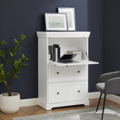  Alena Secretary Desk In White, 31-1/2'' W x 16-7/8'' D x 49-3/8'' H
