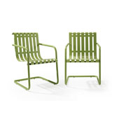  Gracie Stainless Steel Chair - Green Set of 2