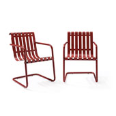  Gracie Stainless Steel Chair - Red Set of 2