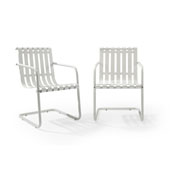  Gracie Stainless Steel Chair - White Set of 2