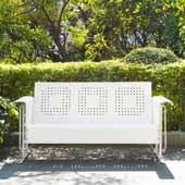  Bates Collection Outdoor Sofa Glider in White, 65-3/4''W x 28''D x 32-1/2''H