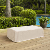  Outdoor Rectangular Table Furniture Cover, 26-1/2''W x 48''D x 14''H, White Finish