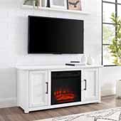  Camden 48'' Wide Low Profile Tv Stand with Fireplace, Whitewash, 47-3/4'' W x 15-3/4'' D x 22''H