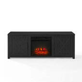  Gordon 58'' Low Profile TV Stand with Fireplace in Black, 58'' W x 15-3/4'' D x 22'' H