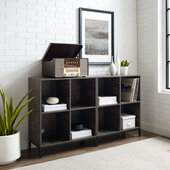  Jacobsen 2Pc Record Storage Cube Bookcase Set- 2 Bookcases In Brown Ash, 57'' W x 13-1/2'' D x 33'' H