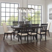  Hayden 9Pc Dining Set - Table, 6 Slat Back Chairs, & 2 Upholstered Chairs In Slate, 98'' W x 133'' D x 40-1/4'' H