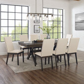  Hayden 9Pc Dining Set - Table & 8 Upholstered Chairs In Slate, 101'' W x 133'' D x 39-3/4'' H