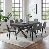  Hayden 9Pc Dining Set W/Weston Chairs- Table & 8 Chairs In Distressed Gray, 119'' W x 87'' D x 34'' H