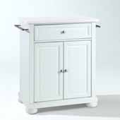  Alexandria Granite Top Portable Kitchen Island Cart In White, 31'' W x 18'' D x 33-1/2'' H