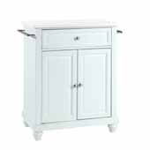  Cambridge Granite Top Portable Kitchen Island Cart In White, 31'' W x 18'' D x 35'' H