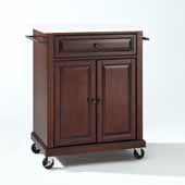  Portable Granite Top Kitchen Cart In Mahogany, 31'' W x 18'' D x 35-1/2'' H