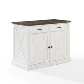  Clifton Kitchen Island In Distressed White, 47-3/4'' W x 23-5/8'' D x 36-1/4'' H