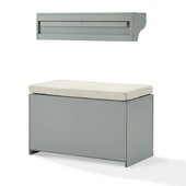  Harper 2Pc Entryway Set - Bench & Shelf In Gray, 33'' W x 16-1/2'' D x 74'' H