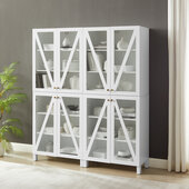  Cassai 2Pc Storage Pantry Set - 2 Tall Pantries In White, 60'' W x 16'' D x 72'' H