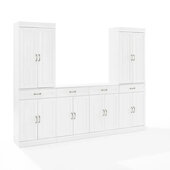  Stanton 3-Piece Sideboard And Pantry Set In White, 95'' W x 14-1/2'' D x 78'' H