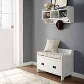  Fremont 2 pc Entryway Kit - Bench, Shelf in Distressed White