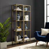  Aimee 2Pc Etagere Set - 2 Narrow Etageres In Soft Gold, 36'' W x 12'' D x 73'' H