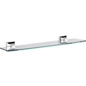 Trans-Modern Glass Toiletry Shelf with Rear Clamp Mount, Polished Chrome Finish, 20-1/2''W x 4-7/8''D x 1-15/16''H