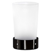  Crystal Steel Collection Stainless Steel Bathroom Tumbler/Holder Counter Top in Black Finish
