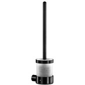  Crystal Steel Collection Stainless Steel Bathroom Wall Mounted Toilet Brush in Black Finish