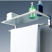  Platinum Collection Bathroom Glass Shelf with Towel Bar, 23-5/8'' W x 9-13/16'' D x 4-11/16'' H