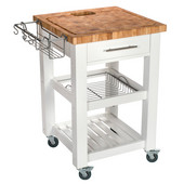  Pro Chef Food Prep Station with End Grain Top in White, 23-3/4'' W x 23-3/4'' D x 35-3/4'' H