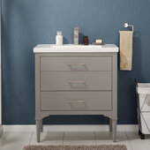  Mason 30' Single Sink Vanity In Gray with Porcelain Sink Top