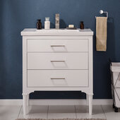 Mason 30' Single Sink Vanity In White with Porcelain Sink Top