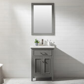  Cameron 24'' Single Sink Vanity In Gray with Porcelain Countertop / Sink Top
