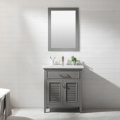  Cameron 30' Single Sink Vanity In Gray with Porcelain Countertop / Sink Top