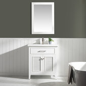  Cameron 30'' Single Sink Vanity in White with Porcelain Countertop / Sink Top