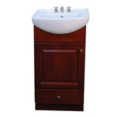  Vanity Set with White China Top Bathroom Sink and Petite Style Bath Vanity in a Dark Cherry finish