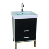  Vanity Set with White China Top 8'' CC Bathroom Sink and Fashion Style Bathroom Vanity in a Ebony finish