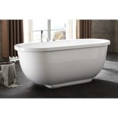  6 Feet Acrylic Whirlpool Bathtub with Fixtures in White, 70-7/8'' W x 37-3/8'' D x 27-1/2'' H