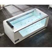  5 Feet Clear Rectangular Acrylic Whirlpool Bathtub in White, 59'' W x 32-1/4'' D x 25-5/8'' H