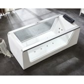  6 Feet Clear Rectangular Acrylic Whirlpool Bathtub in White, 70-7/8'' W x 32-1/4'' D x 25-5/8'' H