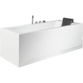  6 Feet Acrylic Rectangular Whirlpool Bathtub with Fixtures in White, Left Drain, 70-1/2'' W x 31-1/2'' D x 25-1/4'' H