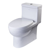  Dual Flush High Efficiency Eco-Friendly Toilet in White, 14-9/10'' W x 27-1/2'' D x 27-9/10'' H