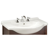 Empire Capri 30'' Ceramic Bathroom Vanity Top with 1 Hole in White, Available in Multiple Options