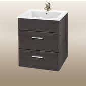  Wall-Hung Daytona 21'' Vanity for Laguna Ceramic Sinks in Greyline Gloss with Polished Hardware, 2 Drawers (Wall Mounting Hardware included)