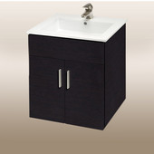  Wall-Hung Daytona 21'' Vanity for Laguna Ceramic Sinks in Blackwood with Polished Hardware, 2 Doors (Wall Mounting Hardware included)