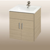  Wall-Hung Daytona 21'' Two Doors Vanity for Laguna Ceramic Sink in Pickled Oak with Polished Hardware