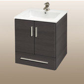  Wall-Hung Daytona 21'' Vanity for Laguna Ceramic Sinks in Greyline Gloss with Polished Frame & Hardware, 2 Doors & 1 Drawer (Wall Mounting Hardware included)