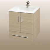  Wall-Hung Daytona 21'' Two Doors And One Drawer Vanity for Laguna Ceramic Sink in Pickled Oak with Polished Hardware