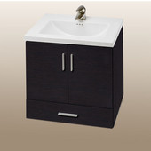  Wall-Hung Daytona 24'' Vanity for Kira/Autumn Ceramic Sink in Blackwood with Polished Hardware, 2 Doors & 1 Bottom Drawer (Wall Mounting Hardware included)