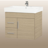  Wall-Hung Daytona 30'' One Door And Two Side Drawers Vanity for Milano Ceramic Sink in Pickled Oak with Polished Hardware