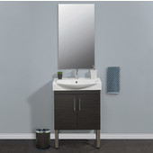  Daytona 2 Doors Bathroom Vanity for 26'' Ipanema Ceramic Sink Top in Blackwood with Polished or Satin Leg Frame and Hardware