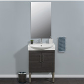  Daytona 2 Doors Bathroom Vanity for 26'' Ipanema Ceramic Sink Top in Greyline Gloss with Polished or Satin Leg Frame and Hardware